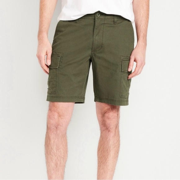 Old Navy Mens Lived In Straight Cargo Shorts 38 Heritage Green 9” Inseam NEW - Picture 1 of 10